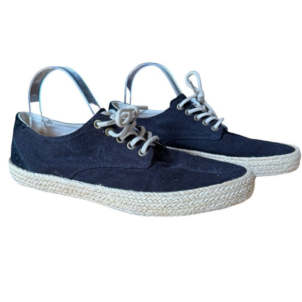 Penguin Original Linen Oxford Espadrille Navy Lace Up Casual Shoes Mens 9.5